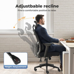 Levede Office Computer Chair Mesh Ergonomic Lumbar Swivel  Armrest Headrest - thumbnail 7