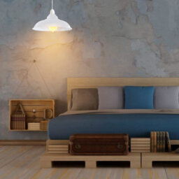 Modern Industrial Metal Ceiling Lampshade 32Cm Easy Fit Pendant Light With Reducing Plate (White, 2 Pack) - thumbnail 7