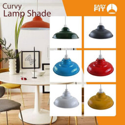 Modern Industrial Metal Ceiling Lampshade 32Cm Easy Fit Pendant Light With Reducing Plate (White, 2 Pack) - thumbnail 4