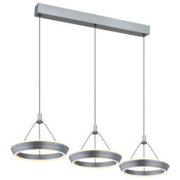 Luminosa Lighting Luminosa Ferra Triple Ring Pendant Ceiling Light Grey Matt 3X Led 3000K