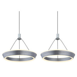 Luminosa Lighting Luminosa Ferra Triple Ring Pendant Ceiling Light Grey Matt 3X Led 3000K - thumbnail 4