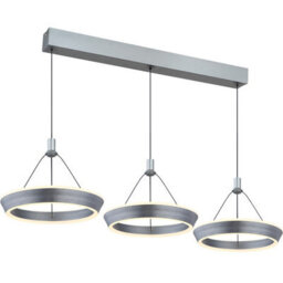 Luminosa Lighting Luminosa Ferra Triple Ring Pendant Ceiling Light Grey Matt 3X Led 3000K - thumbnail 5