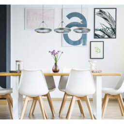 Luminosa Lighting Luminosa Ferra Triple Ring Pendant Ceiling Light Grey Matt 3X Led 3000K - thumbnail 7