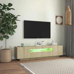 Walplus Tv Cabinet With Led Lights Sonoma Oak 160X35X40 Cm - thumbnail 4