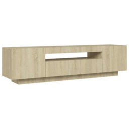 Walplus Tv Cabinet With Led Lights Sonoma Oak 160X35X40 Cm - thumbnail 7
