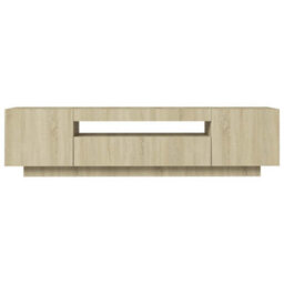 Walplus Tv Cabinet With Led Lights Sonoma Oak 160X35X40 Cm - thumbnail 8
