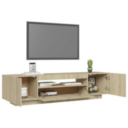 Walplus Tv Cabinet With Led Lights Sonoma Oak 160X35X40 Cm - thumbnail 6