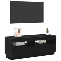 Berkfield Tv Stand With Led Lights - Black Oak, 100X35X40 Cm, Made Of Engineered Wood - thumbnail 3