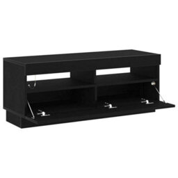 Berkfield Tv Stand With Led Lights - Black Oak, 100X35X40 Cm, Made Of Engineered Wood - thumbnail 6