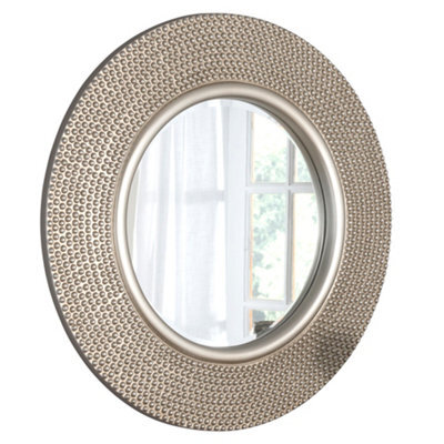 Yearn Industrial Bobble Round Silver Mirror 79Cm - image 1