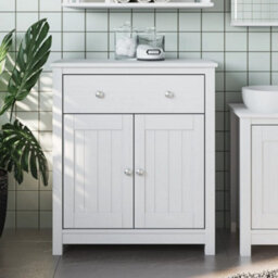 Berkfield Bathroom Cabinet Berg White 69.5X34X80 Cm Solid Wood Pine - thumbnail 1