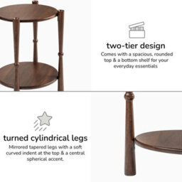 MH London Olive Side Table Solid Wood Bedside Table For Living Room And Bedroom - thumbnail 6
