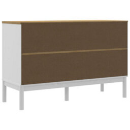 Vidaxl Sideboard Floro White 114X43X74 Cm Solid Wood Pine - thumbnail 7