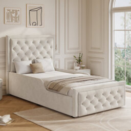 Single Upholstered Hydraulic Storage Bed With Headboard And Large Storage Space - thumbnail 3