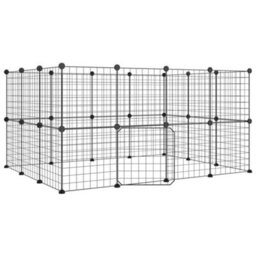 Walplus 28-Panel Pet Cage With Door Black 35X35 Cm Steel - thumbnail 2