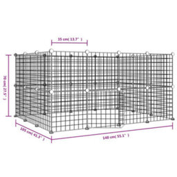 Walplus 28-Panel Pet Cage With Door Black 35X35 Cm Steel - thumbnail 4