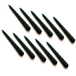 "SolaDirect Tapered Dinner Candles, Table Spiral Candles, Pack Of 10, Decorative Household Candles, Up To 7 Hours, 23 Cm / 9"" (Green)" - thumbnail 1