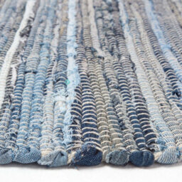 Homescapes Blue Denim Handwoven Striped Chindi Rug, 120 X180 Cm - thumbnail 4
