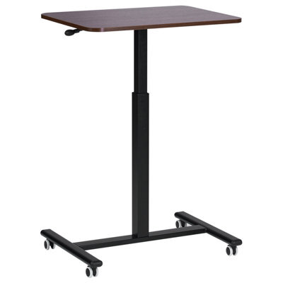 Beliani Adjustable Desk Manual Dark Wood Academia - image 1