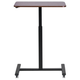 Beliani Adjustable Desk Manual Dark Wood Academia - thumbnail 4