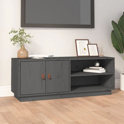 Berkfield Tv Cabinet Grey 105X34X40 Cm Solid Wood Pine - image 1