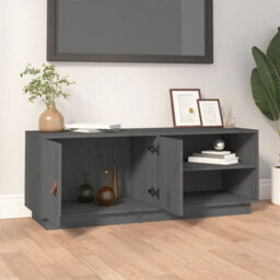Berkfield Tv Cabinet Grey 105X34X40 Cm Solid Wood Pine - thumbnail 3