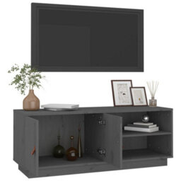 Berkfield Tv Cabinet Grey 105X34X40 Cm Solid Wood Pine - thumbnail 5