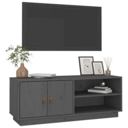 Berkfield Tv Cabinet Grey 105X34X40 Cm Solid Wood Pine - thumbnail 4