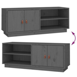 Berkfield Tv Cabinet Grey 105X34X40 Cm Solid Wood Pine - thumbnail 9