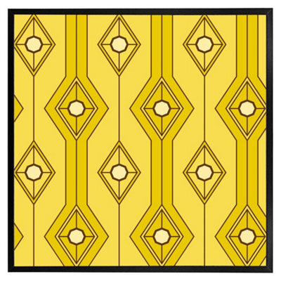 "Andrew Lee Yellow Geometric (Picutre Frame) / 12X12"" / Brown" - image 1