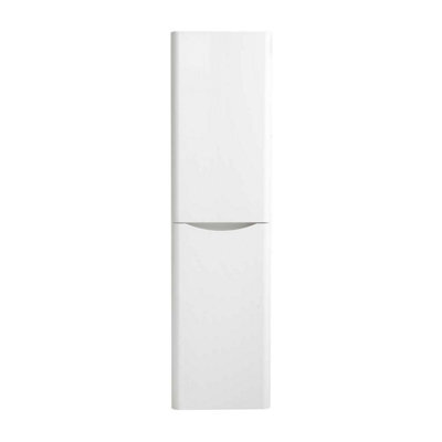 Plum&clay Eden Gloss White Wall Mounted Tall Bathroom Storage Unit Right Hand Hinge - image 1