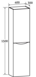 Plum&clay Eden Gloss White Wall Mounted Tall Bathroom Storage Unit Right Hand Hinge - thumbnail 9
