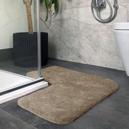 Allure Bath Fashions Corner Shower Mat 100% Cotton - Mocha - thumbnail 2