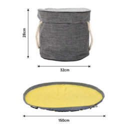 Thehotsale Toy Storage Basket Bin With Play Mat For Kids Playroom Toy Storage Organizer Grey - thumbnail 7