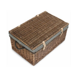 Red Hamper Eh057Gry 62Cm Antique Wash Picnic Basket Grey Cotton Lining - thumbnail 3