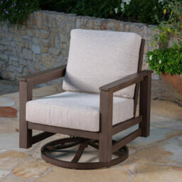 Xample Sunvilla Royce 4 Piece Patio Set Swivel Rocker Chairs Sunbrella Cushions Aluminium Frame Stone Table Cover Outdoor - thumbnail 5