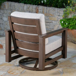 Xample Sunvilla Royce 4 Piece Patio Set Swivel Rocker Chairs Sunbrella Cushions Aluminium Frame Stone Table Cover Outdoor - thumbnail 8