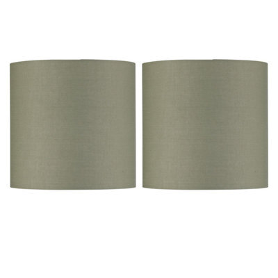 First Choice Lighting Set Of 2 Sage Green Textured Cotton 17Cm Table Lamp Shades - image 1