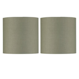First Choice Lighting Set Of 2 Sage Green Textured Cotton 17Cm Table Lamp Shades