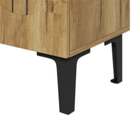 Abrihome Modern 2-Door Shoe Cabinet, Large Capacity Hallway Storage With Decorative Top, Wood - thumbnail 4