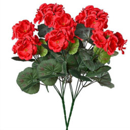 2 Pack Artificial Geranium Flowers For Outdoor Use - Red - Artificial The Home And Kitchen - thumbnail 1