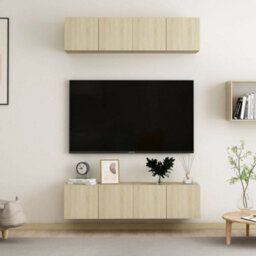 Berkfield Tv Cabinets 4 Pcs Sonoma Oak 60X30X30 Cm Engineered Wood - thumbnail 1