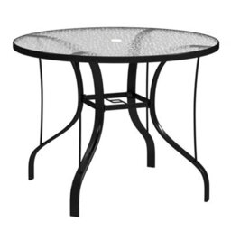 Wyld Haus Reka Round 96.5Cm Glass Top Outdoor Dining Table With Parasol Hole - Black - thumbnail 2
