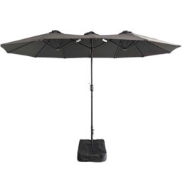 Gr8 Garden 4.6M Patio Parasol Large Double Sided Garden Umbrella Crank Handle Base Dark Grey - thumbnail 2