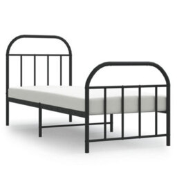 Berkfield Metal Bed Frame With Headboard And Footboard Black 75X190 Cm - thumbnail 2