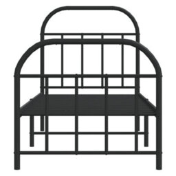 Berkfield Metal Bed Frame With Headboard And Footboard Black 75X190 Cm - thumbnail 6