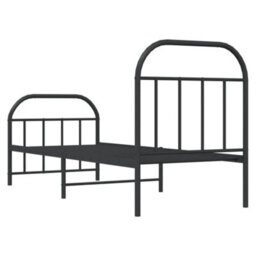 Berkfield Metal Bed Frame With Headboard And Footboard Black 75X190 Cm - thumbnail 8
