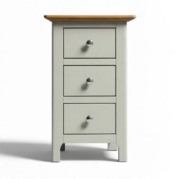 Fwstyle Taberno 3 Drawer Bedside Table Chest Nightstand Sage Green & Oak (H) 58 (W) 34 (D) 35Cm - thumbnail 7