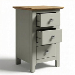 Fwstyle Taberno 3 Drawer Bedside Table Chest Nightstand Sage Green & Oak (H) 58 (W) 34 (D) 35Cm - thumbnail 6
