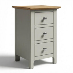 Fwstyle Taberno 3 Drawer Bedside Table Chest Nightstand Sage Green & Oak (H) 58 (W) 34 (D) 35Cm - thumbnail 5